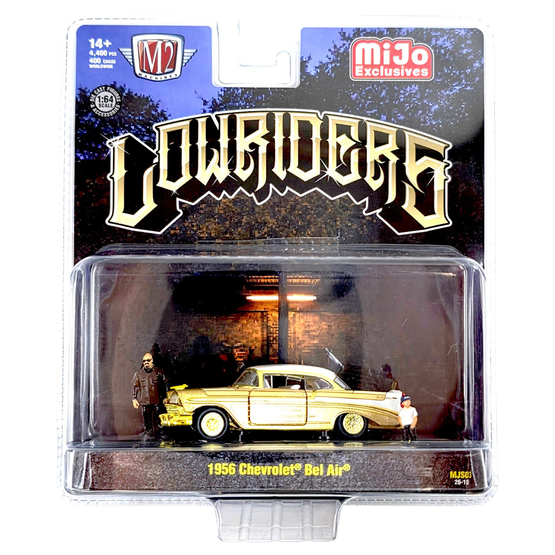 M2 Machines - Diorama Series 1956 Chevrolet Bel Air Lowriders with 2 Dad & Son Figures – Beige Gold – Mijo Exclusives *Chase* - Top CollectiblesDiecastM2 Machines