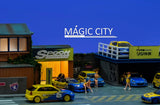 Magic City - Spoon Japanese Building & Double Decker Parking Lot Diorama *1/64 Scale* - Top CollectiblesDiecastMagic City