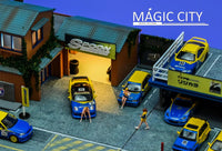 Magic City - Spoon Japanese Building & Double Decker Parking Lot Diorama *1/64 Scale* - Top CollectiblesDiecastMagic City