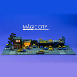 Magic City - Spoon Japanese Building & Double Decker Parking Lot Diorama *1/64 Scale* - Top CollectiblesDiecastMagic City