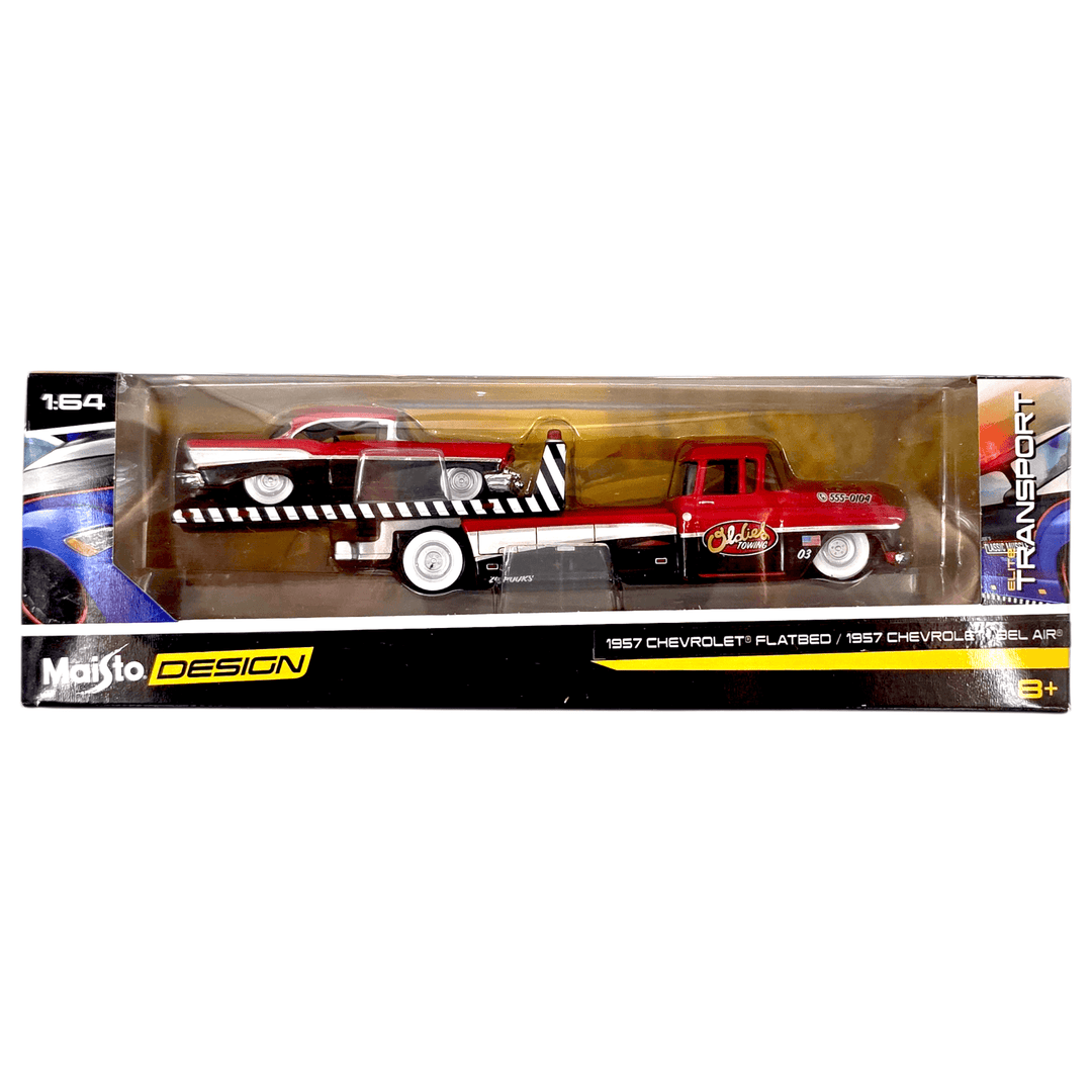 Maisto - 1957 Chevrolet Flatbed / 1957 Chevrolet Bel Air - 2021 Elite Transport Series - Top CollectiblesDiecastMaisto