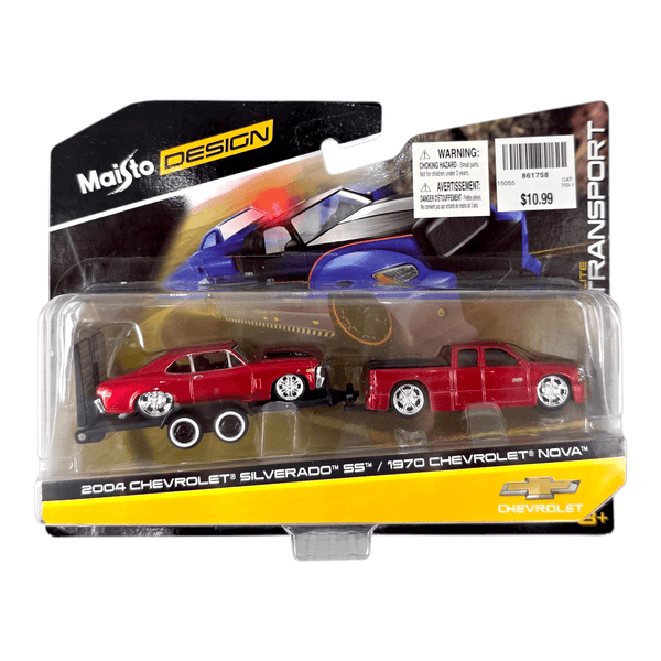 Maisto - 2004 Chevrolet Silverado SS / 1970 Chevrolet Nova - 2019 Elite Transport Series - Top CollectiblesDiecastMaisto