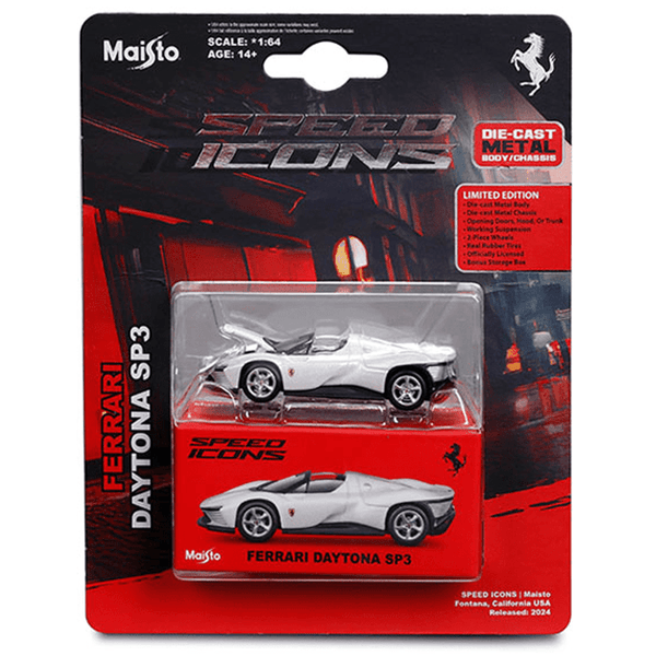 Maisto - Ferrari Daytona SP3 – White - 2025 Speed Icons Series - Top CollectiblesDiecastMaisto