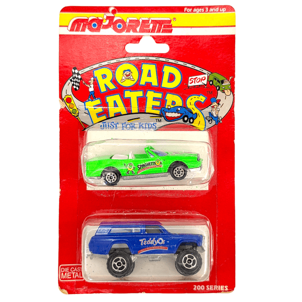 Majorette - Cadillac Allante & Jeep Cherokee "SpaghettiOs" - 1994 Road Eaters 2 - Pack - Top CollectiblesDiecastMajorette