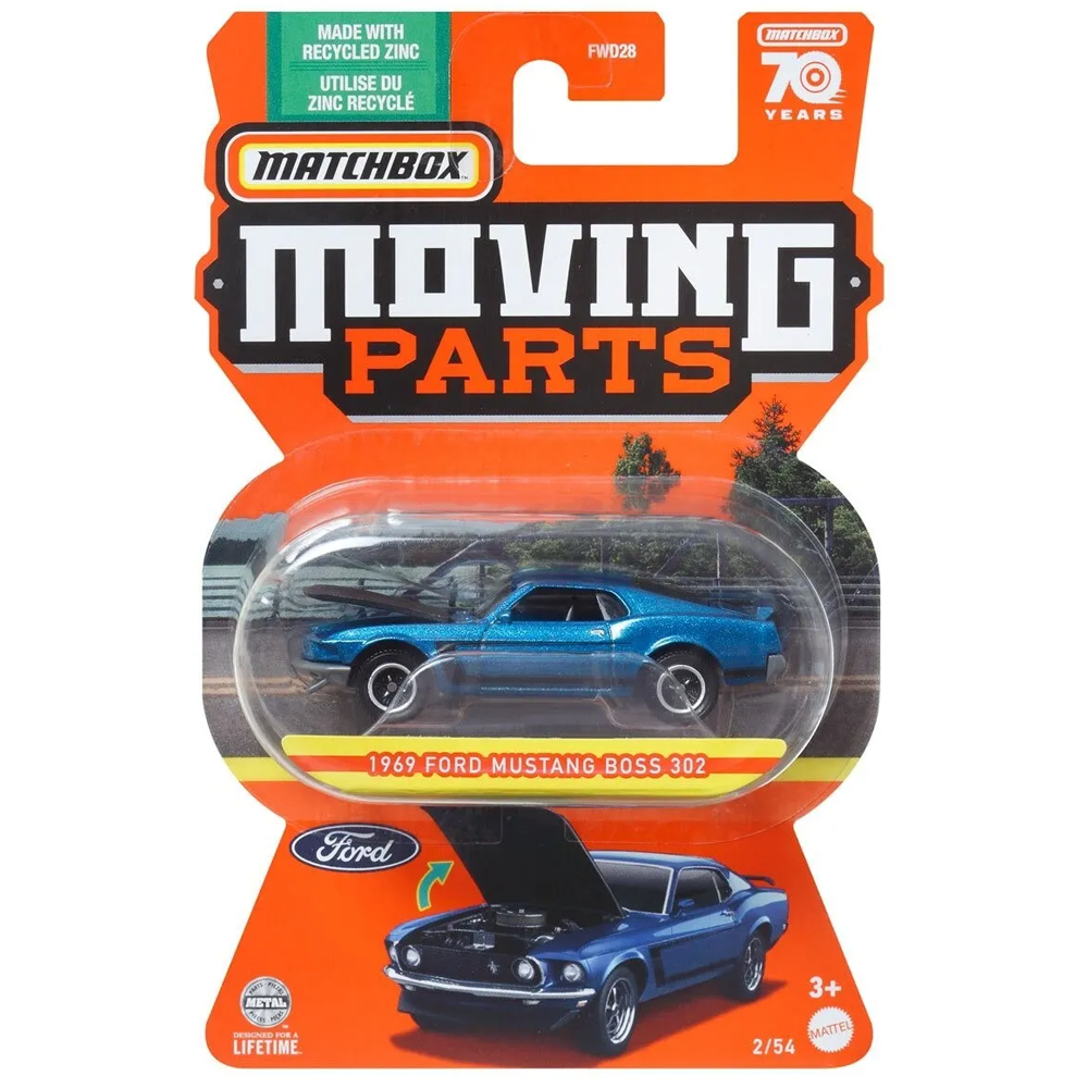 Matchbox - 1969 Ford Mustang Boss 302 - 2023 Moving Parts Series - Top CollectiblesDiecastMatchbox