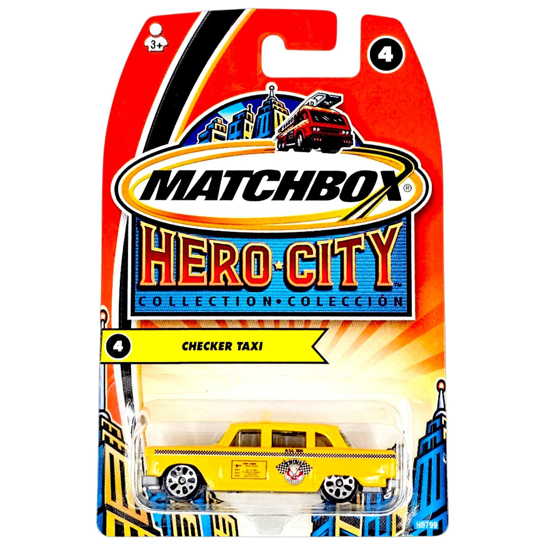 Matchbox - Checker Taxi - 2005 *Hero City Card Variation* - Top CollectiblesDiecastMatchbox