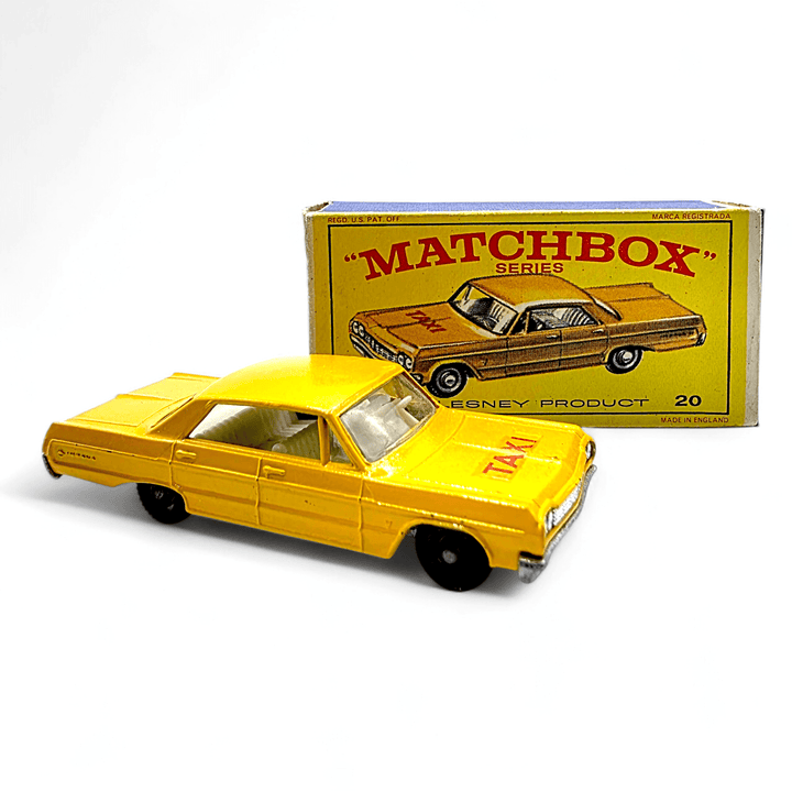 Matchbox - Chevrolet Impala Taxi - 1965 *Original Box* - Top CollectiblesDiecastMatchbox
