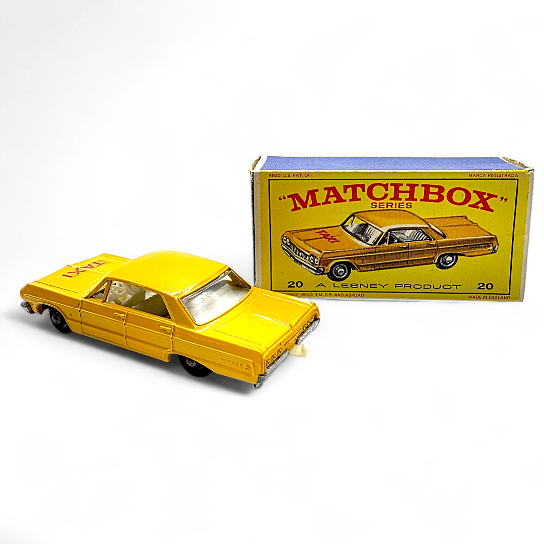 Matchbox - Chevrolet Impala Taxi - 1965 *Original Box* - Top CollectiblesDiecastMatchbox