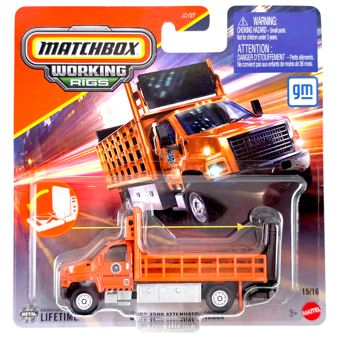 Matchbox - GMC 3500 Attenuator Truck - 2025 Working Rigs Series - Top CollectiblesDiecastMatchbox