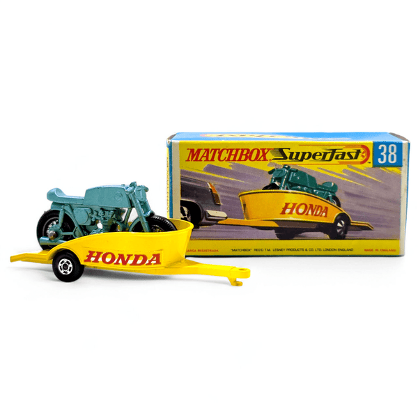Matchbox - Honda Motorcycle With Trailer - 1970 *Original Box* - Top CollectiblesDiecastMatchbox