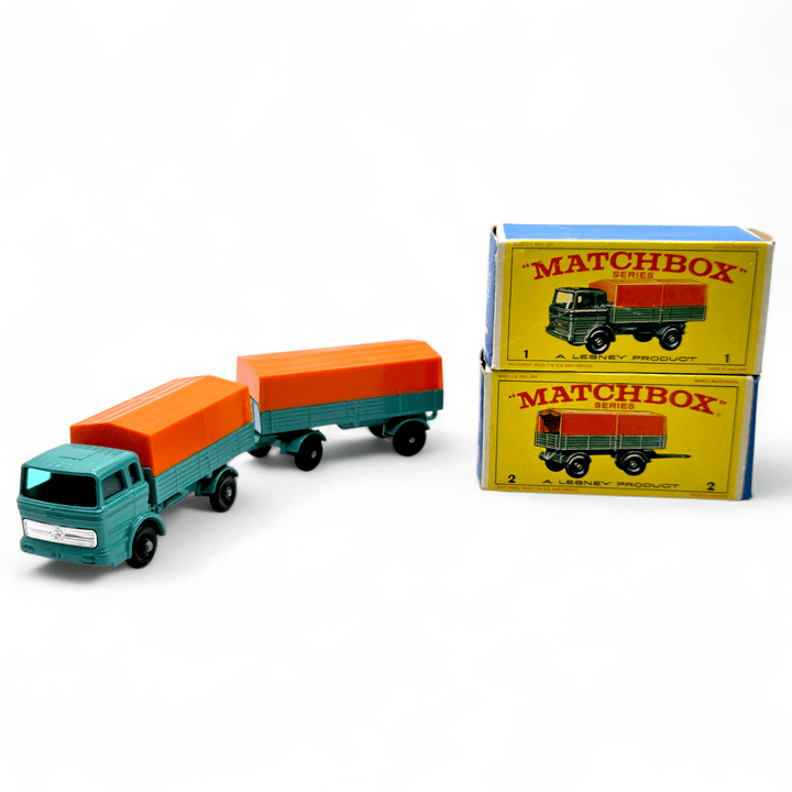 Matchbox - Mercedes Truck &amp; Mercedes Trailer - 1970 *Original Boxes* - Top CollectiblesDiecastMatchbox