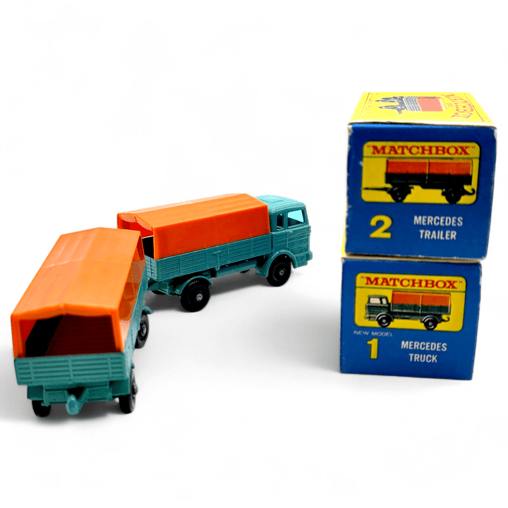 Matchbox - Mercedes Truck &amp; Mercedes Trailer - 1970 *Original Boxes* - Top CollectiblesDiecastMatchbox