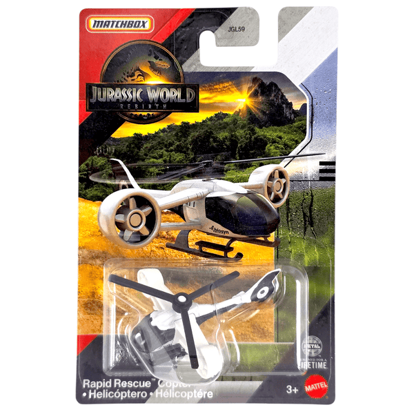 Matchbox - Rapid Rescue Copter - 2025 Jurassic World Rebirth Series - Top CollectiblesDiecastMatchbox