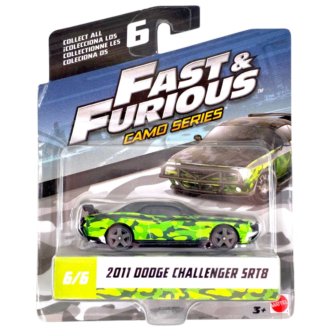 Mattel - 2011 Dodge Challenger SRT8 - 2017 Fast &amp; Furious Camo Series *1:55 Scale* - Top CollectiblesDiecastMattel