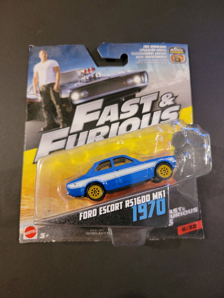 Mattel - Ford Escort RS1600 MK1 1970 - 2016 Fast & Furious Series *1:55 Scale* - Top CollectiblesDiecastMattel