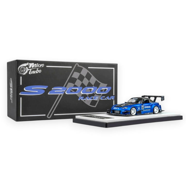 MicroTurbo - Honda S2000 Race Car - Blue - Top CollectiblesDiecastPeako