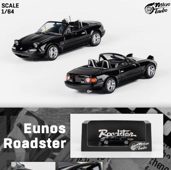 MicroTurbo - Mazda Eunos Roadster - Black - Top CollectiblesDiecastPeako