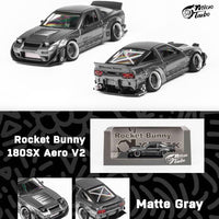 MicroTurbo - Nissan 180SX Rocket Bunny - Matte Grey *Pre - Order* - Top CollectiblesDiecastPeako