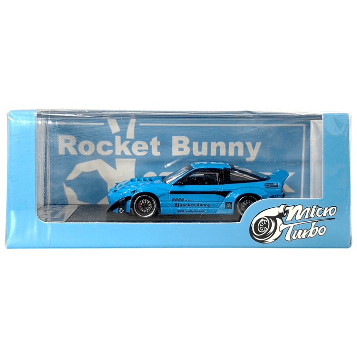 MicroTurbo - Nissan 180SX Rocket Bunny - Metallic Blue - Top CollectiblesDiecastPeako