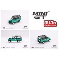 Mini GT - 1985 Land Rover Defender 110 Station Wagon - Trident Green - Top CollectiblesDiecastMini GT