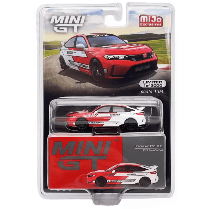 Mini GT - 2023 Honda Civic Type - R Pace Car 1 - Red White - Top CollectiblesDiecastMini GT
