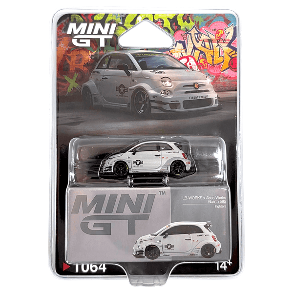 Mini GT - Abarth 595 LB - WORKS x Abas Works Fighters – Matte Grey - Top CollectiblesDiecastMini GT