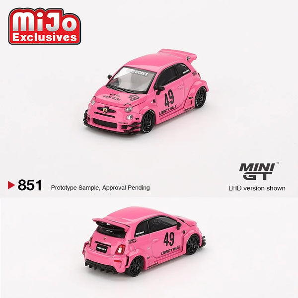 Mini GT - ABARTH 595 LB - WORKS x Abas Works – Pink *Pre - Order* - Top CollectiblesDiecastMini GT