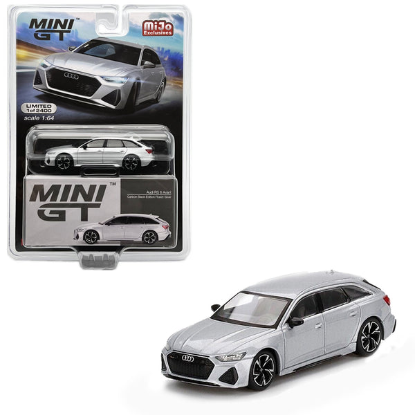 Mini GT - Audi RS 6 Avant - Carbon Black Edition Florett Silver - Top CollectiblesDiecastMini GT