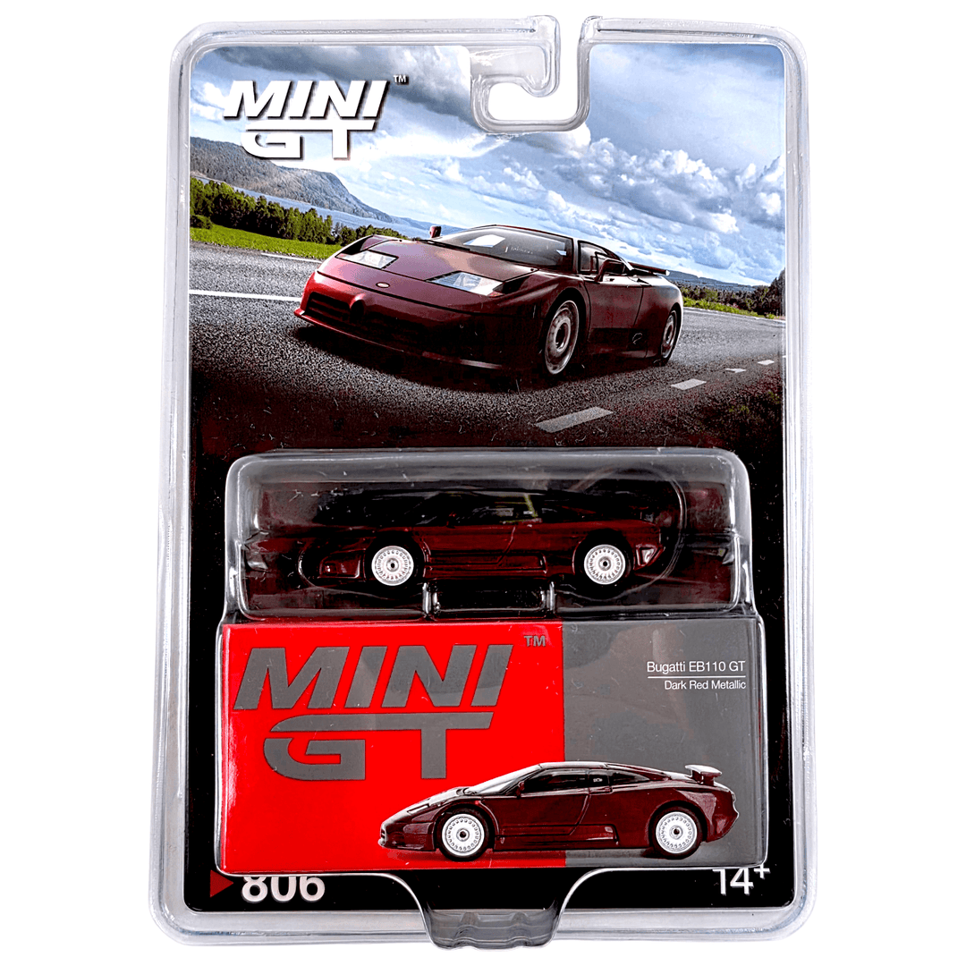 Mini GT - Bugatti EB110 GT - Dark Red Metallic - Top CollectiblesDiecastMini GT