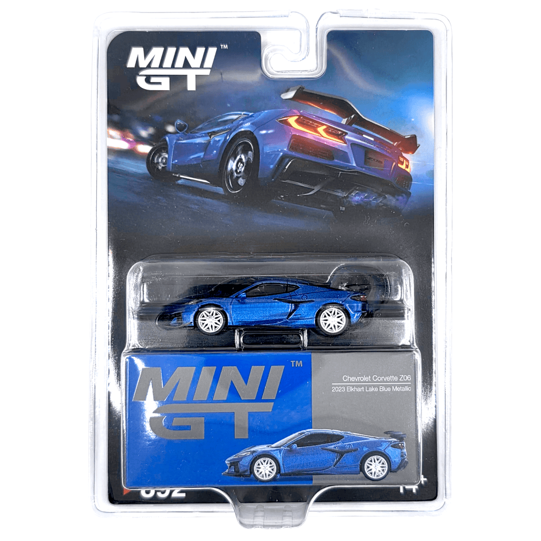 Mini GT - Chevrolet Corvette Z06 2023 – Elkhart Lake Blue Metallic - Top CollectiblesDiecastMini GT