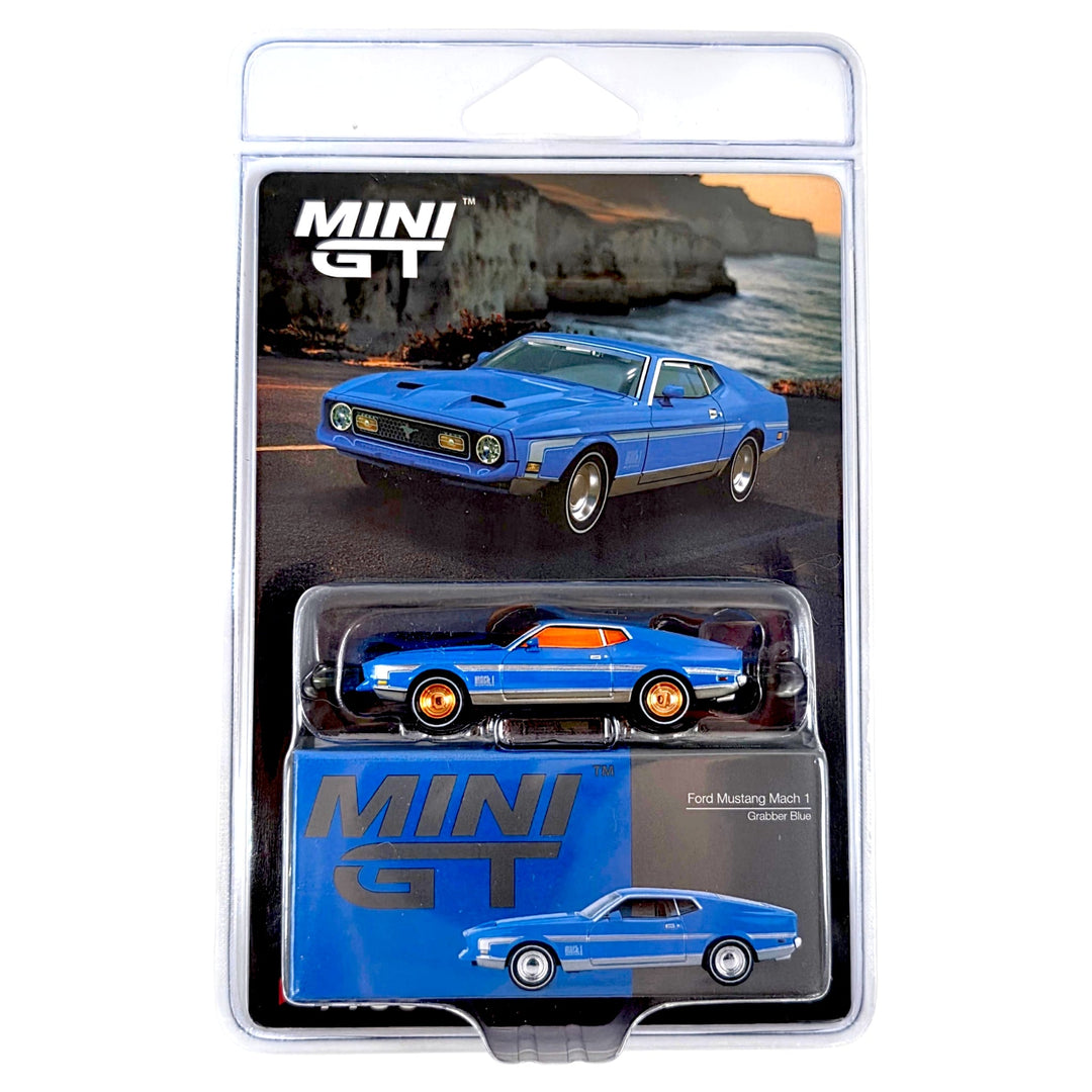 Mini GT - Ford Mustang Mach 1 – Grabber Blue *Chase* - Top CollectiblesDiecastMini GT