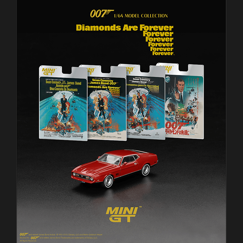 Mini GT - Ford Mustang Mach 1 James Bond 007 ” Diamonds Are Forever ” – English Packaging *Pre - Order* - Top CollectiblesDiecastMini GT