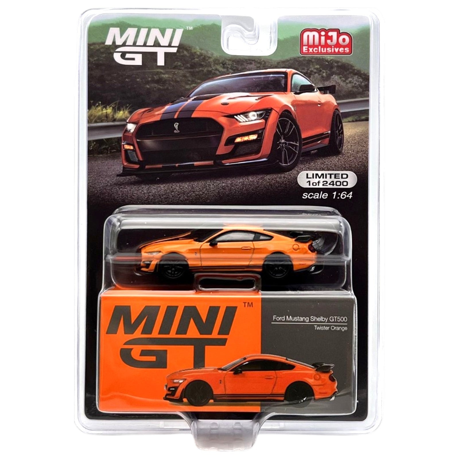 Mini GT - Ford Mustang Shelby GT500 - Twister Orange – Top