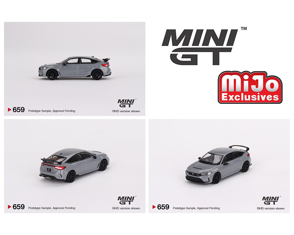 Mini GT - Honda Civic Type R 2023 - Sonic Gray Pearl - Top CollectiblesDiecastMini GT