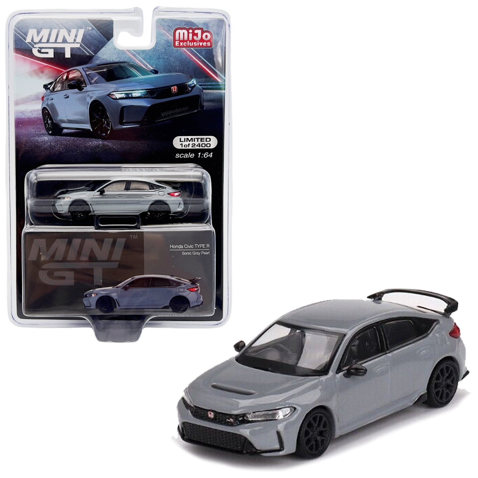 Mini GT - Honda Civic Type R 2023 - Sonic Gray Pearl – Top