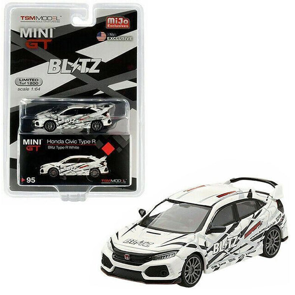 Mini GT - Honda Civic Type R - Blitz Type R White - Top CollectiblesDiecastMini GT