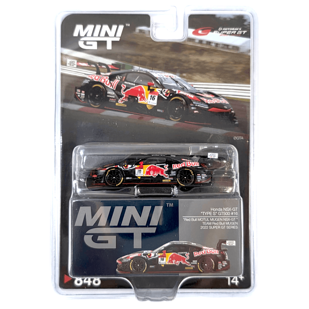 Mini GT - Honda NSX - GT “Type S” GT500 16 “Red Bull MOTUL MUGEN NSX - GT” 2022 Super GT Series - Top CollectiblesDiecastMini GT