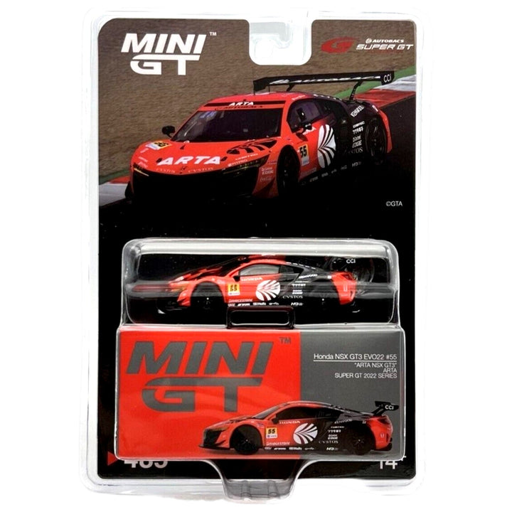 Mini GT - Honda NSX GT3 EVO22 55 - "ARTA NSX GT3" Super GT 2022 Series - Top CollectiblesDiecastMini GT