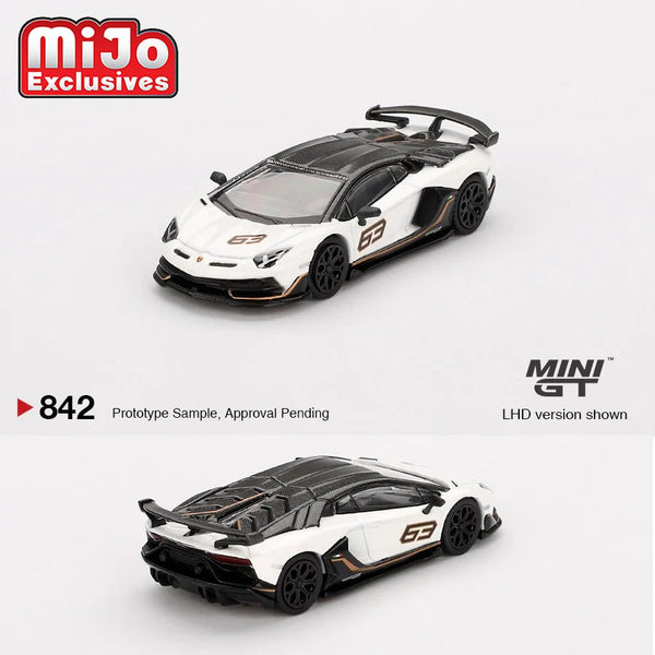 Mini GT - Lamborghini Aventador SVJ 63 – Bianco Asopo *Pre - Order* - Top CollectiblesDiecastMini GT