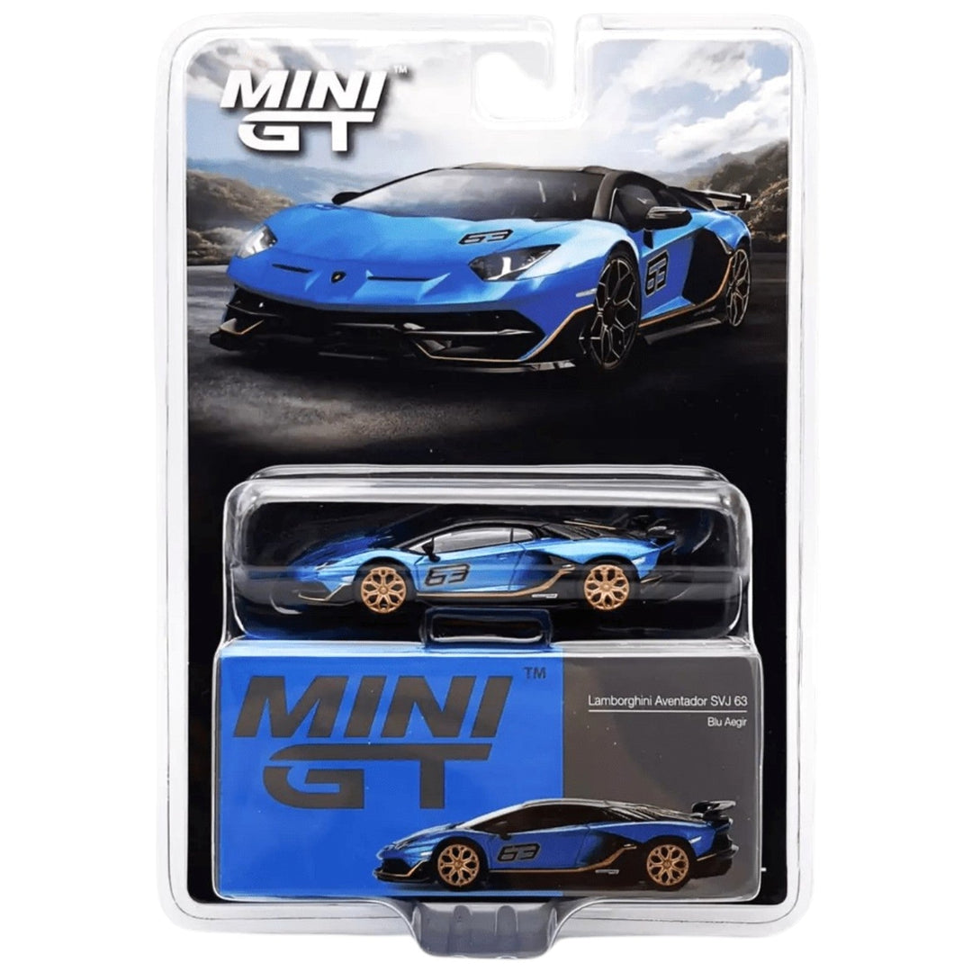 Mini GT - Lamborghini Aventador SVJ 63 – Blu Aegir - Top CollectiblesDiecastMini GT