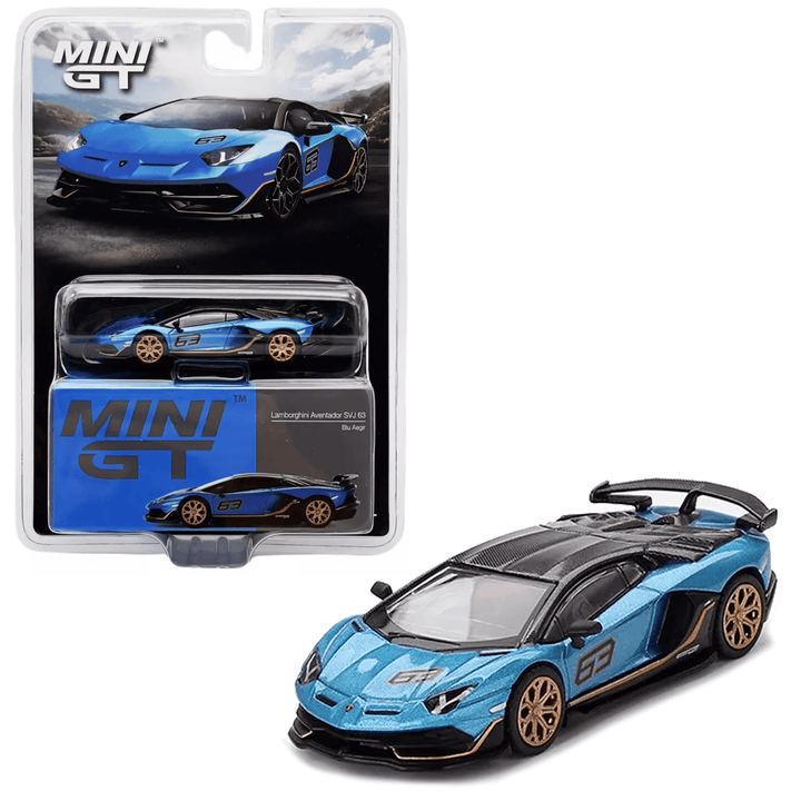 Mini GT - Lamborghini Aventador SVJ 63 – Blu Aegir - Top CollectiblesDiecastMini GT