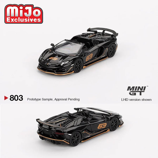 Mini GT - Lamborghini Aventador SVJ 63 Roadster - Nero Aldebaran *Pre - Order* - Top CollectiblesDiecastMini GT