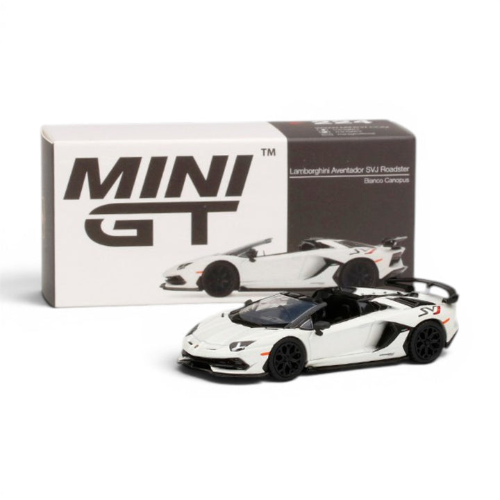 Mini GT - Lamborghini Aventador SVJ Roadster - Bianco Canopus - Top CollectiblesDiecastMini GT