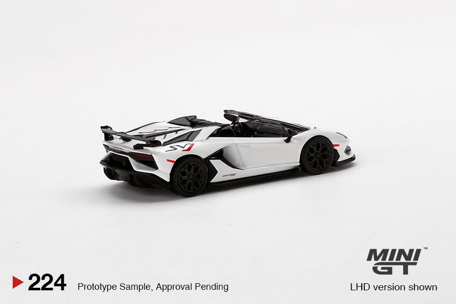 Mini GT - Lamborghini Aventador SVJ Roadster - Bianco Canopus - Top CollectiblesDiecastMini GT