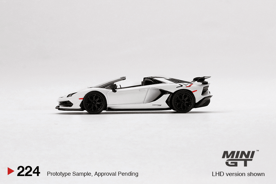 Mini GT - Lamborghini Aventador SVJ Roadster - Bianco Canopus - Top CollectiblesDiecastMini GT