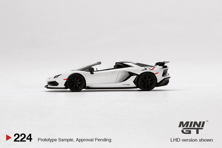 Mini GT - Lamborghini Aventador SVJ Roadster - Bianco Canopus - Top CollectiblesDiecastMini GT
