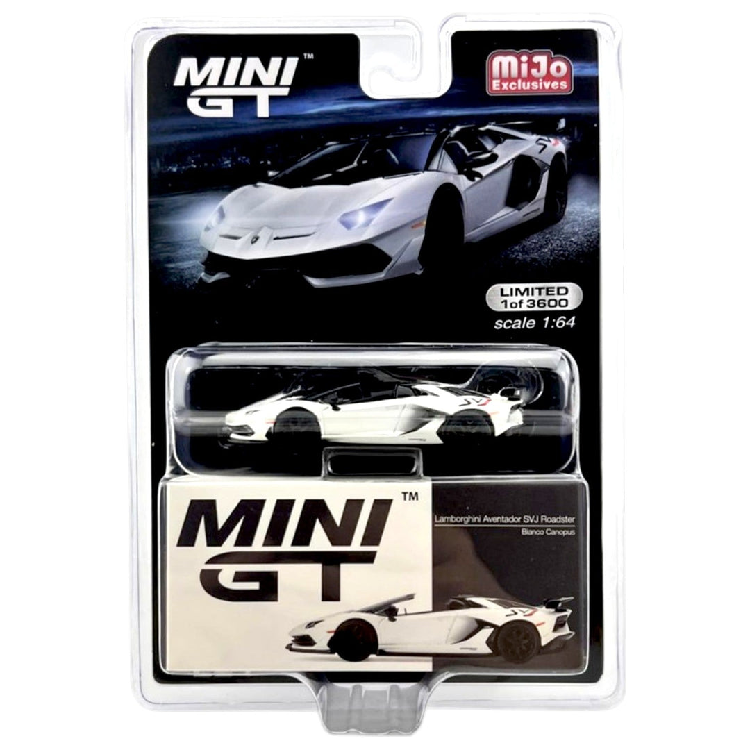 Mini GT - Lamborghini Aventador SVJ Roadster - Bianco Canopus - Top CollectiblesDiecastMini GT