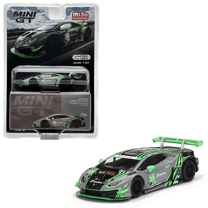 Mini GT - Lamborghini Huracan GT3 EVO 39 2022 IMSA Road America - Top CollectiblesDiecastMini GT
