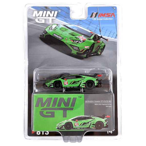 Mini GT - Lamborghini Huracan GT3 EVO2 63 - Iron Lynx IMSA 2023 Daytona 24 Hrs. - Top CollectiblesDiecastMini GT