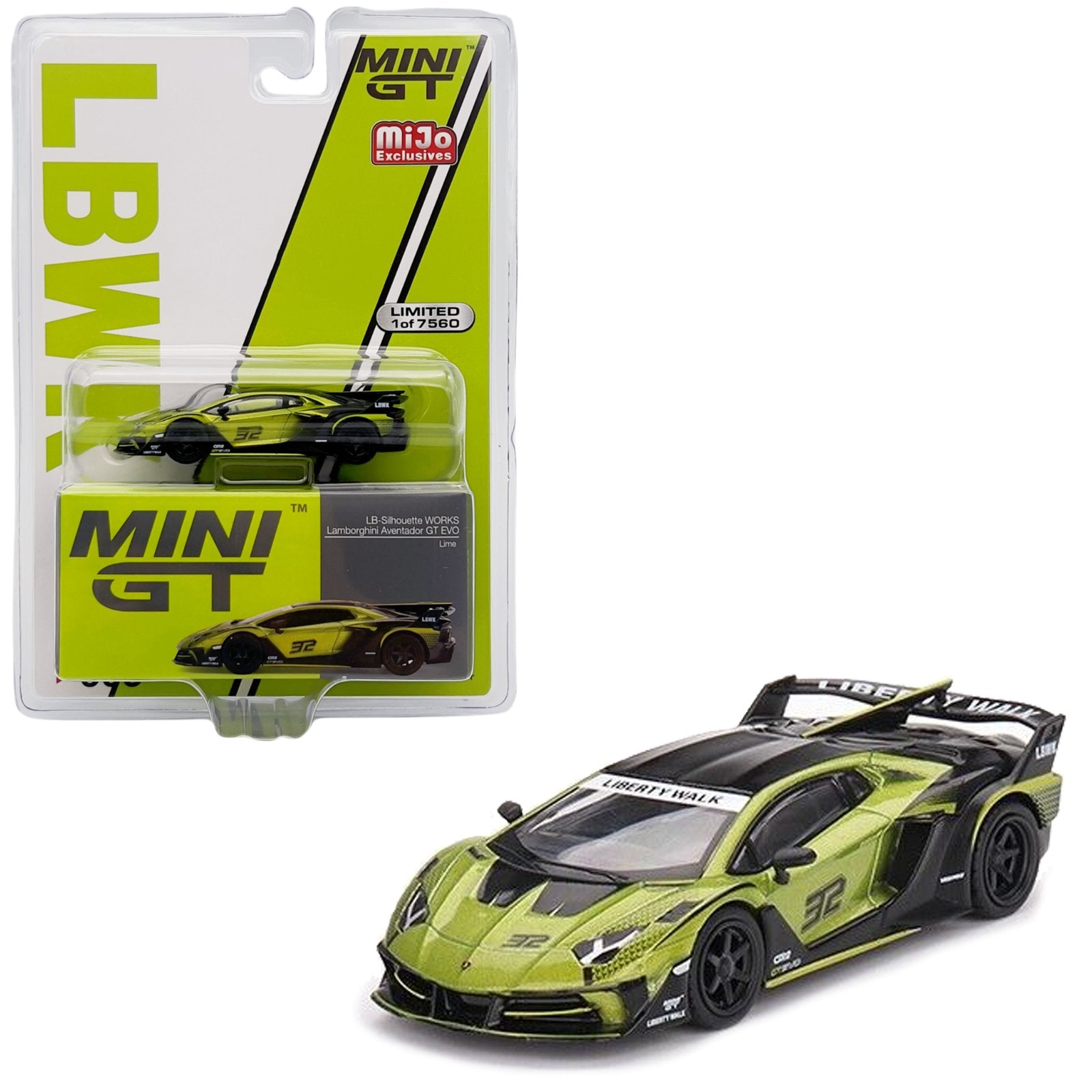 Mini GT - Lamborghini LB-Silhouette WORKS Aventador GT EVO - Lime